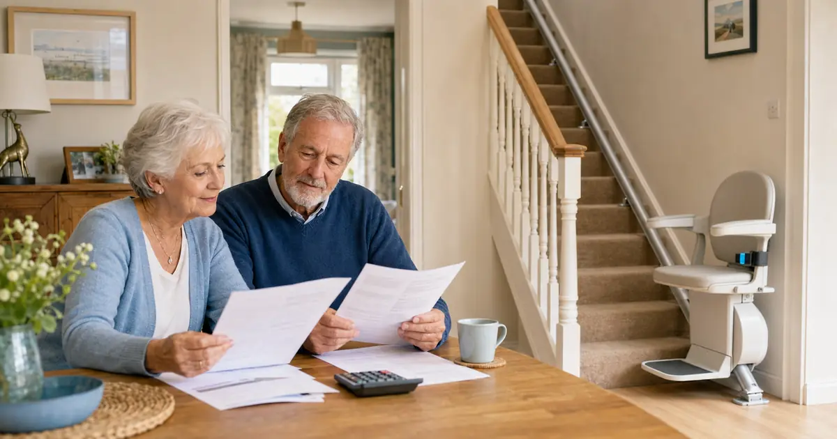Illustration comparing quotations for straight and curved stairlift options