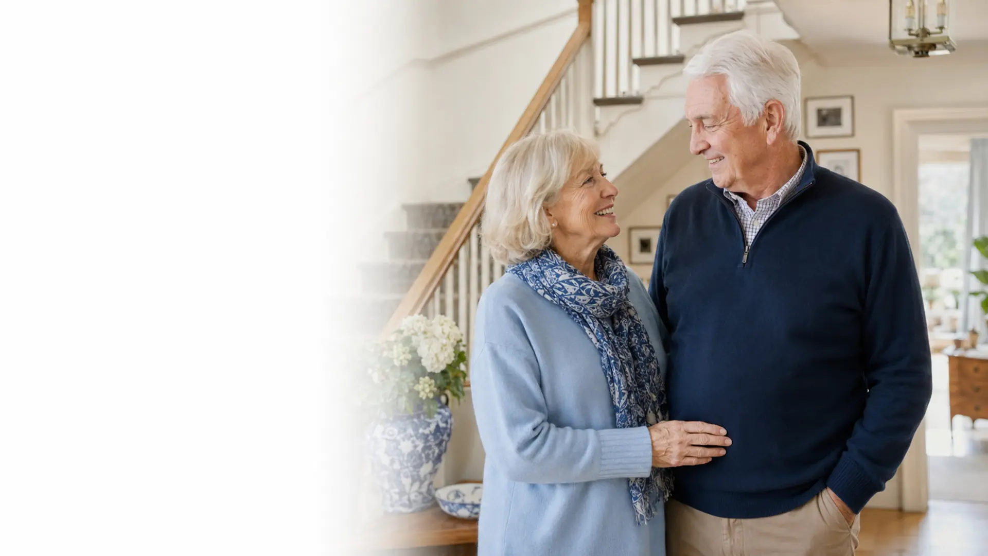 Older couple enjoying independence in their own home