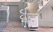 Twin rail curved stairlift with 'style seat.'