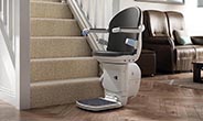 Straight stairlift installed on the right handside.